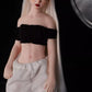 Saki Silver-Haired Mini Sex Doll with Silicone Body and Vinyl Head - 55cm